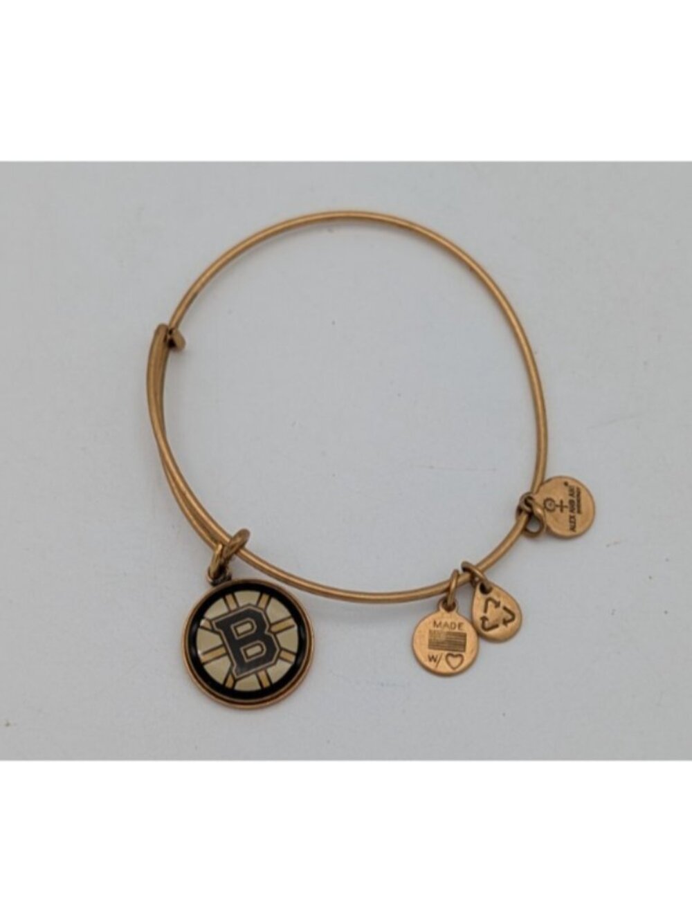 Boston Bruins Alex and Ani Spoked B Color Epoxy Gold TD Garden Exclusive
